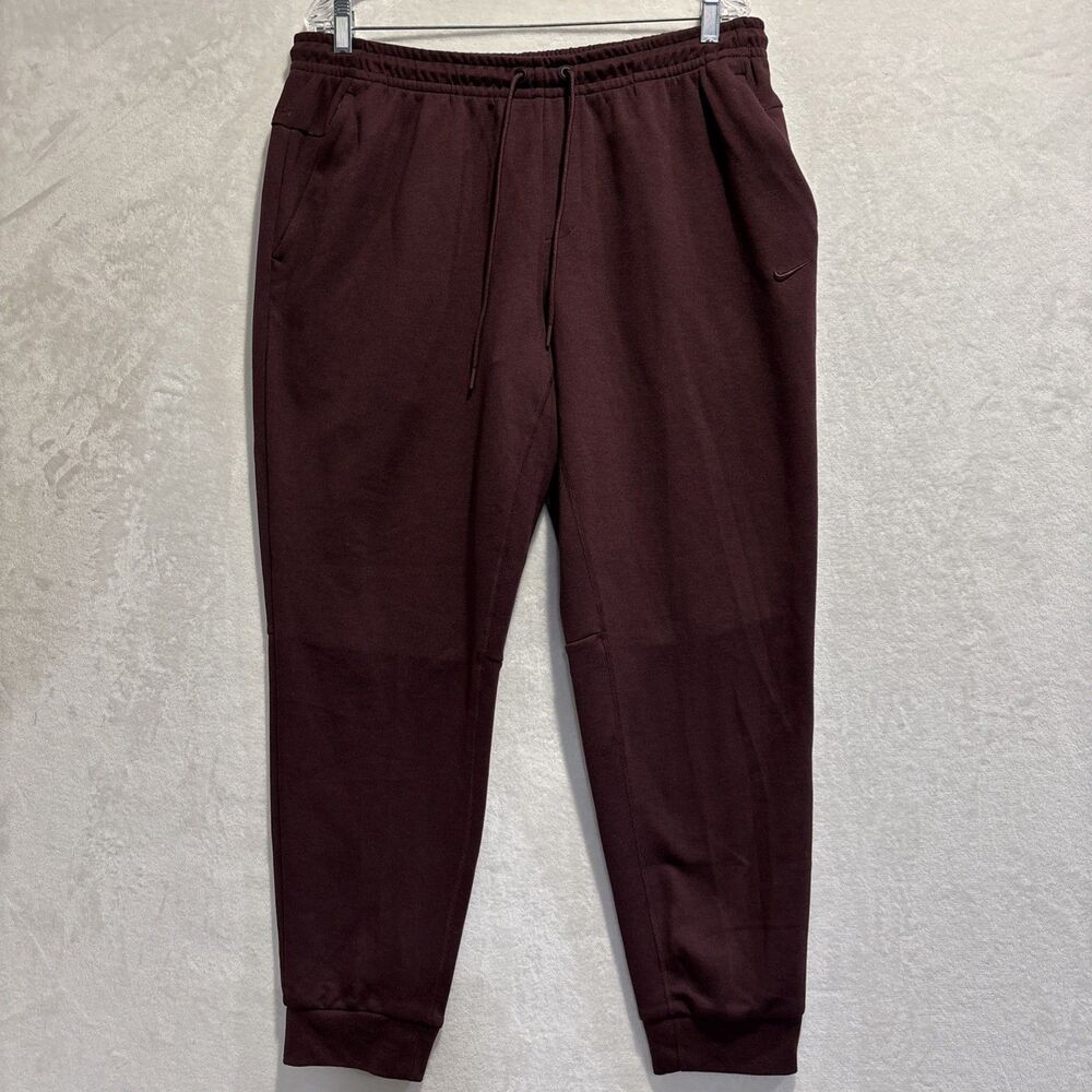 Nike Dri-FIT Primary Fleece UV Performance Joggers Men's Large Burgundy Crush